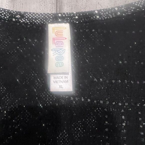 Vintage LuLaRoe Black Metallic Sparkle Art Deco Elegant Classic Tee XL - Picture 9 of 10